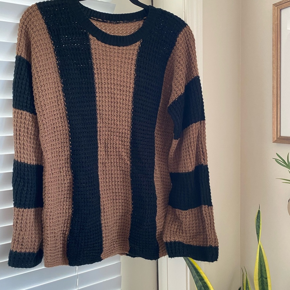 Black and Brown Striped Sweater